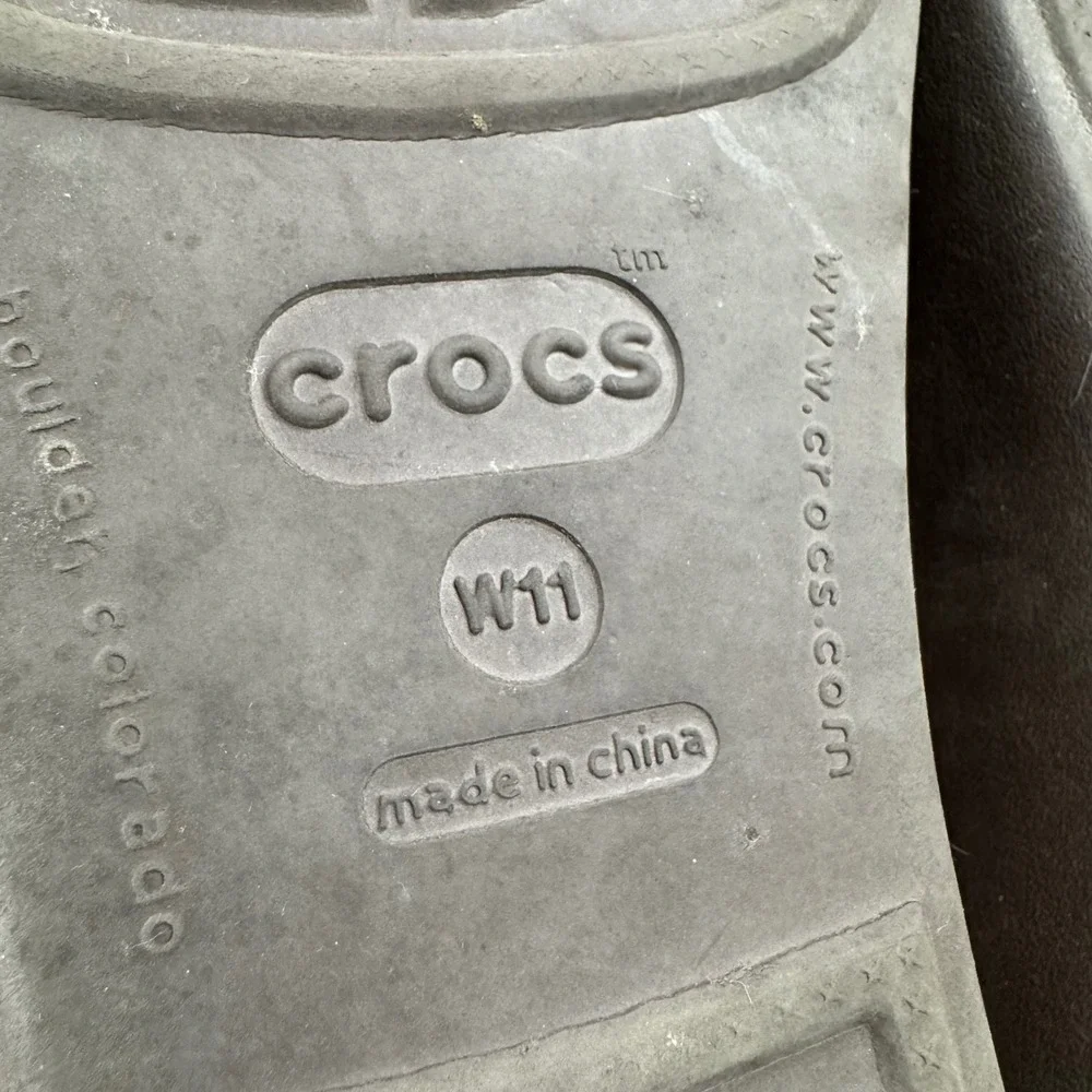 Crocs Women's W11 Brown Two Strap Slide Sandals Comfort Casual‎